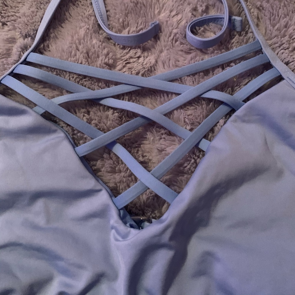Baby Blue Strappy Bathing Suit Top size L